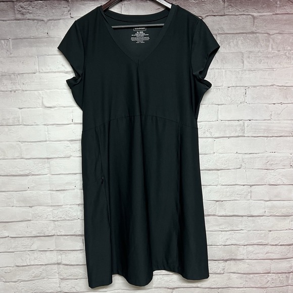 L.L. Bean Dresses & Skirts - LL Bean Size XL Traveler Dress Black Sleeveless Pockets Stretch Active Hiking